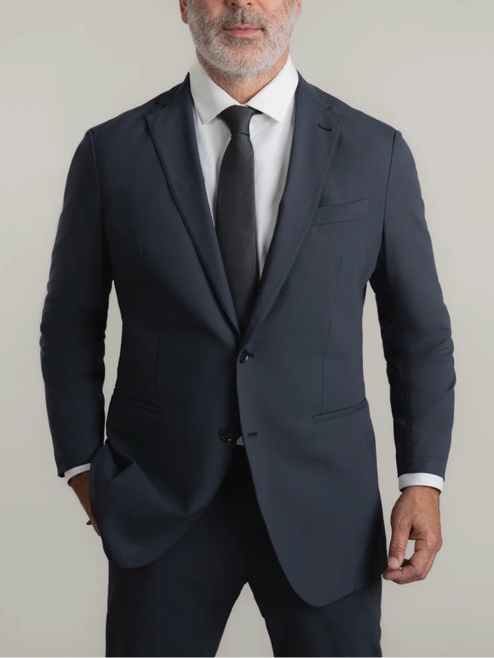 $500 Sene Studio Soho FlexTech Tailored Charcoal Gray Travel Blazer Jacket